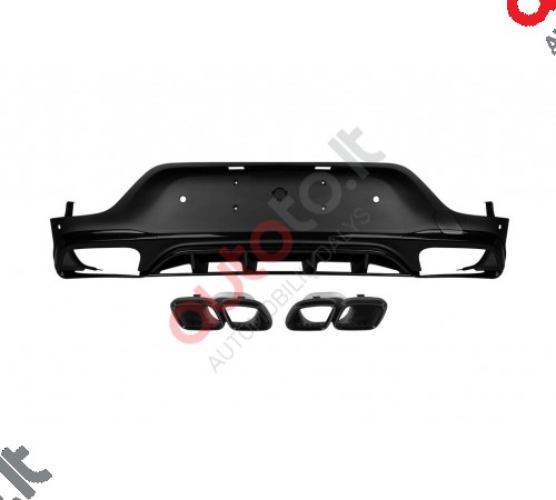 Mercedes GLC COUPE C253 galinis AMG difuzorius 2015-2021 BLACK
